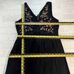 World Market Dress Womens Small Medium Black Embroidered Floral Maxi Boho India Photo 1