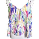 Amanda Uprichard Silk Watercolor Camisole Top Flowy Black Multicolor Size Small Photo 2