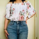 A'Gaci White Floral Top Photo 0