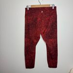 Lululemon  Denim Wash Print Autumn Red Black 23" Wunder Train High-Rise‎ Crop Photo 1