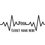 POSH Heartbeat Custom Blue Black Long Sleeve Graphic Hoodie Sweater Size L Photo 2