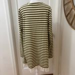 LOGO Lori Goldstein Cozy Feminine Striped Thermal Knit Cardigan Lace Trim Sz XL Green Photo 3