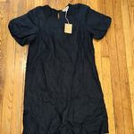 NWT Boden linen Black Puff Sleeve detail mini Dress smocked size 6 TALL Photo 1