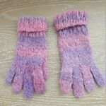 Wool Blend Pink and Purple Knit Gloves Photo 0