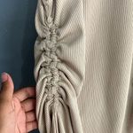 ZARA  Tan High Neck Sleeveless Gathered Mini Bodycon Vacation Beach Dress Small # Photo 2