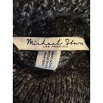 Michael Stars Poncho Women OS Black Gray Knit Cowl Neck Knit Cape Sweater Photo 5