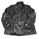 Dennis Basso Dennis by Dennis Brasso Black Faux Leather Women's Jacket Large‎ Diamond Photo 3