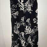 A New Day Black & Cream Wide Leg Coral Print Pants Women’s Size XS Photo 1