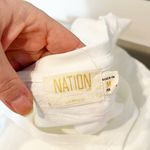 Nation Ltd  100% Cotton Puff Sleeve V-Neck 3/4 Blouse Tee Shirt White Medium Photo 1