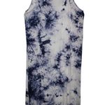 Women's Halston White Blue Tie Dye Rayon Spandex Casual Long Maxi Dress Size XL Photo 1