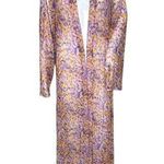 Savagexfenty Savage Fenty Kimono Women Medium Large Orange Purple Abstract Animal Print Sheer Photo 0