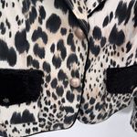Alberto Makali  Blazer Jacket Womens 12 Dracron Gray Black Animal Print Lined VTG Photo 3