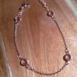 Beveled Pink Glass Ion Plated Rose Gold Stainless Steel Station Bracelet Photo 2