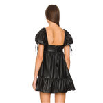 Amanda Uprichard Sicily Mini Dress Black Leather Photo 1