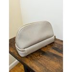 Stackers Taupe Faux Leather 2 Zipper Compartments Cosmetic Makeup Travel Bag Photo 1