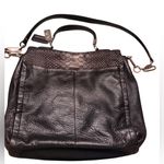 Coach Black Madison Satchel Flap in glitter python bag Photo 1