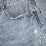 Simple Society Light Wash Blue Fringe Distressed Ripped Button Fly Jean Shorts 7 Photo 3