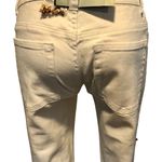 Cache White Denim Multi Beaded Embellished Flare Jean Pant New Stretch $188 NWT Photo 5