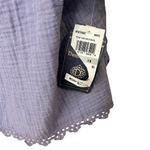 Democracy  Women's 1X Purple Blouse Lace Detail Puff Sleeve Square Neck Photo 3