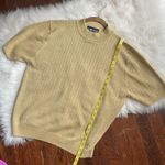 Vintage Gold Metallic Sweater Top Short Sleeve Ribbed Size L Photo 6