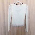 Y2K Thirty Thirty Lace Long Sleeve Mesh Top Sz M Cream Coquette Romantic Ballet Black Size M Photo 5