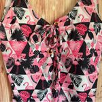 Emme Jordan Pink Flamingo Print Low Back One Piece Swimsuit Size L Photo 4