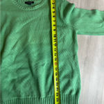 Lands' End  Vibrant Green Crew Neck Sweater with Button Accents Photo 4