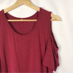 Boutique Red Cold Shoulder Swing Short Sleeve Blouse XL Photo 3