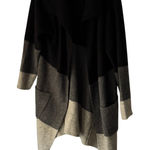 Max Studio  Y2k Chunky Black Gray Color Block Open Front Cardigan‎ Sweater Size L Photo 0