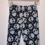No Boundaries skull print juniors S leggings black white scary Halloween goth Photo 1