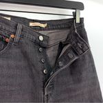 Levi's Premium Ribcage Straight Ankle Jean Wash Black Grey Denim 26 Photo 4