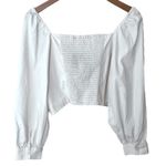Levi's Levi’s Statement Milkmaid Blouse Women’s XL NWT Natural White Cropped Ruched Photo 1