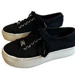 Michael Kors  Boerum Black MK Silver Logo Platform Sneaker, Sz 6 Photo 3