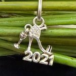 Brighton 2021 Charm Wine Glass Dangle High Heel Numbers Cutout Silver Charm Photo 1