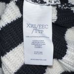 CAbi Whistle Cardigan Sweater Womens Size XXS Black White Striped Short Sleeve Photo 5