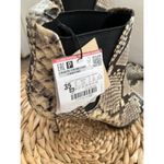 ZARA NWT Brown black Snake Print pull tab stretch Pointed Toe Booties Size 35 Photo 2