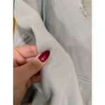 Natural Life Gray Raw Edge Hooded Pullover Sweatshirt Women’s L/XL Photo 1