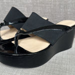 Calvin Klein  Black Patent Wedge Sandals Photo 0