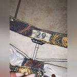 We The Free  paisley curvy high waisted chino fall shorts caaual denim boho $98 Photo 4