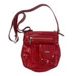 Brighton Cross Body Purse in Croc Embossed Red Patent Leather Photo 0
