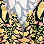 ZARA Womens XS Mini Bodycon Floral Paisley Dress Bell Sleeve Cutout Multicolor Photo 8