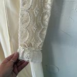 Vtg 60s Lace Victorian Wedding Dress High Neck Long Sleeve‎ Pearl Trim Size 2 XS Photo 3