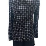J Jill Wearever collection layered tunic oriental Geo print and solid black Size L Photo 0