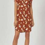 Equipment  Tortoise Shell Brown Flower Print Lorainna Silk Mini Dress size Medium Photo 0