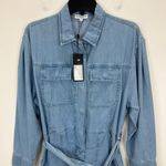 Gianni Bini Charlie Long Sleeve Denim Romper Jumpsuit Utility Blue US 0 NWT Photo 4