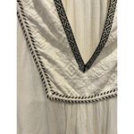 H&M Women's Off White Chiffon Blouse Size 10 Long Sleeve Boho Embroidered Photo 1