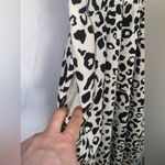 Who What Wear Black and Cream Animal Print Midi Dress Photo 2