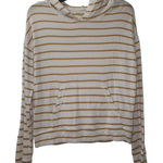 American Eagle Plush Hoodie Soft & Sexy Striped Pullover Sweatshirt XS Photo 0