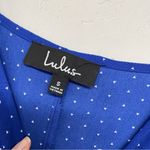 Lulus  Blue Polka Dot Spaghetti Strap Casual Slip Dress Womens S Midi Coquette Photo 6