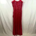 La Femme  Vintage Strapless Sequin Long Prom Gown Dress Rhinestone Accent Pink 0 Photo 1